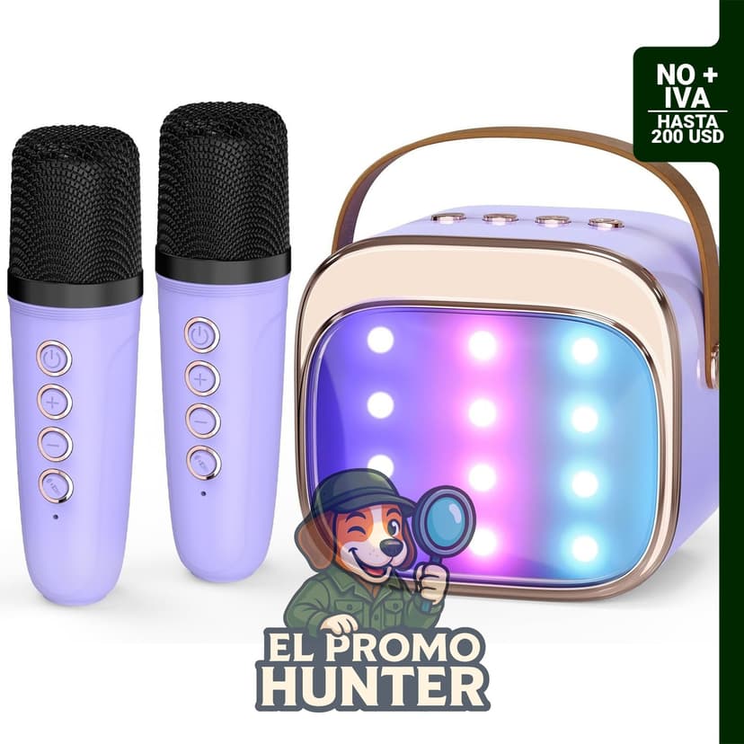 Micrófono de karaoke inalámbrico FLUESTON, altavoz Bluetooth portátil con 2 micrófonos inalámbricos.