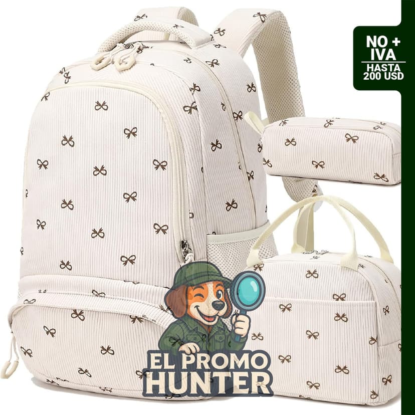 Mochila de escuela primaria para niñas con lonchera, adecuada para el regreso a clases.