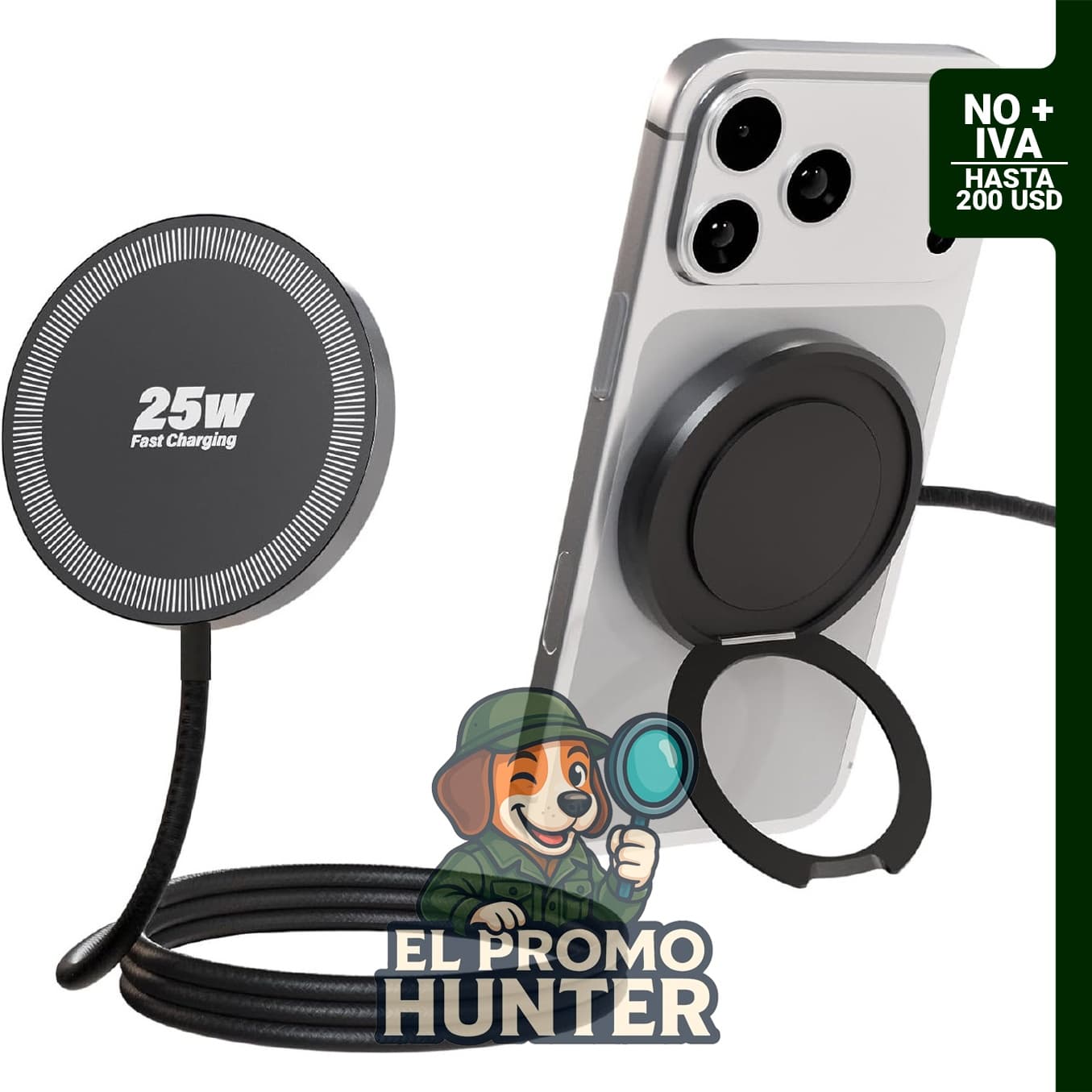Cargador magnético inalámbrico para iPhone, 25 W, 6 pies de longitud, compatible con iPhone 17/17Air/16 Pro.