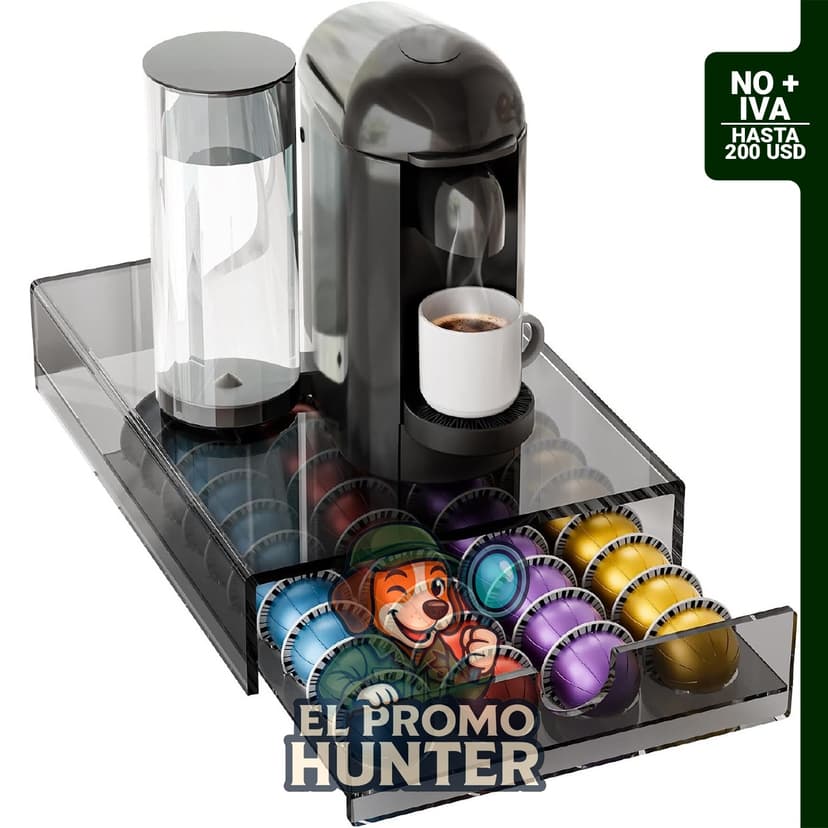 Organizador de cápsulas de café de acrílico para Nespresso Vertuo, capacidad para 40 cápsulas, diseño de cajón.