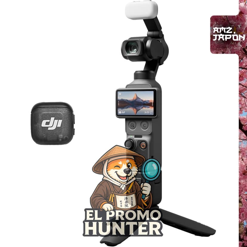 DJI Osmo Pocket 4 Creator Combo, cámara de video portátil con estabilización de imagen de 3 ejes y sensor CMOS de 1".
