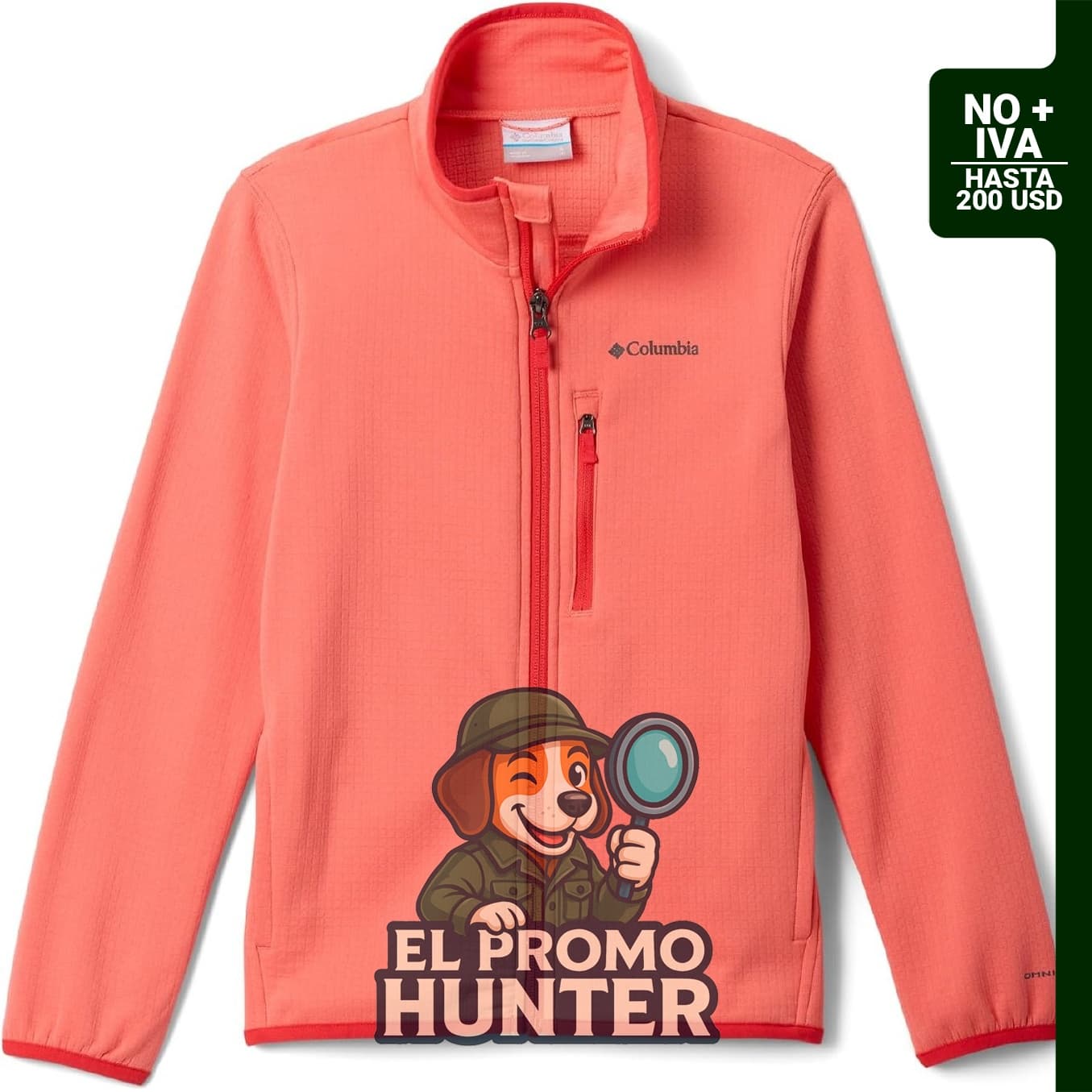 Columbia Forro polar con cremallera completa para jóvenes Essential Hike Grid, adecuado para actividades al aire libre.