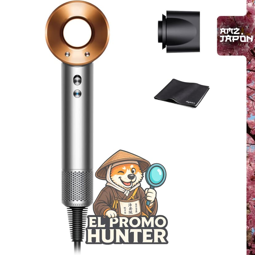 Secador de cabello Dyson Supersonic™ HD08 BNBC AM, flujo de aire grande y secado rápido a baja temperatura.