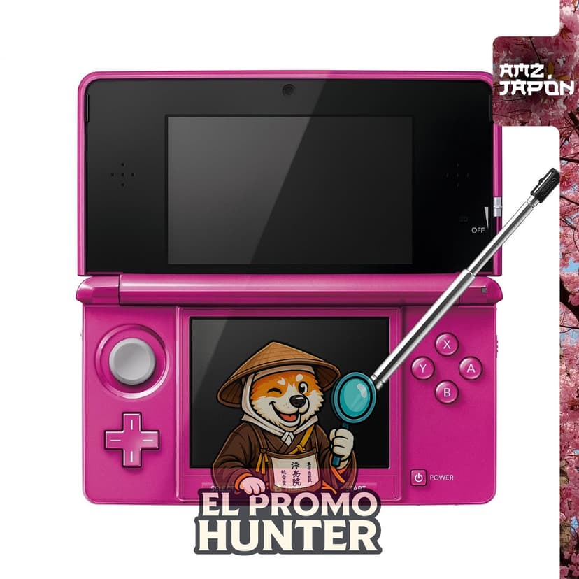 Nintendo 3DS Color Rosa Brillante, sistema de videojuegos portátil.