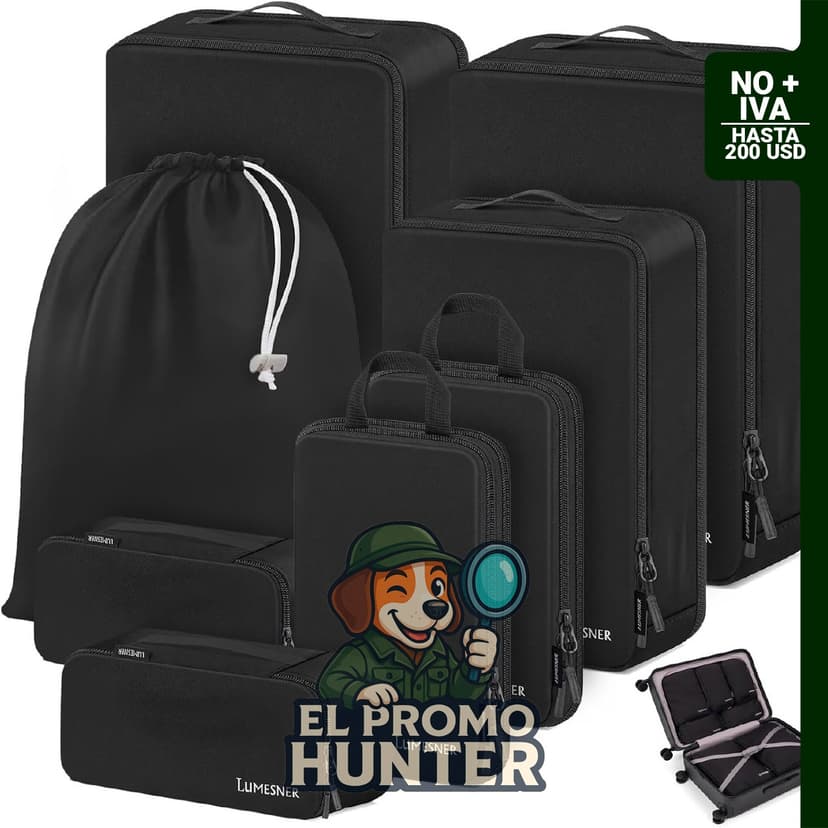 Lumesner - Juego de 8 cubos de compresión para maletas de viaje, diseñado para optimizar el espacio en el equipaje.