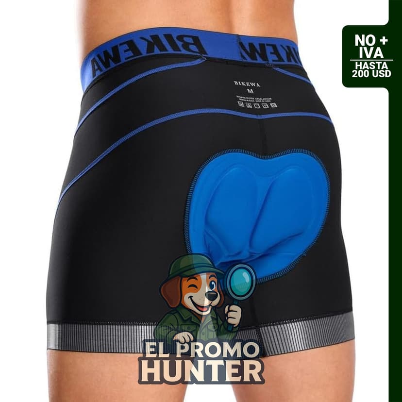 Bikewa Pantalones cortos de ciclismo para hombre, acolchados 4D y con agarres antideslizantes.