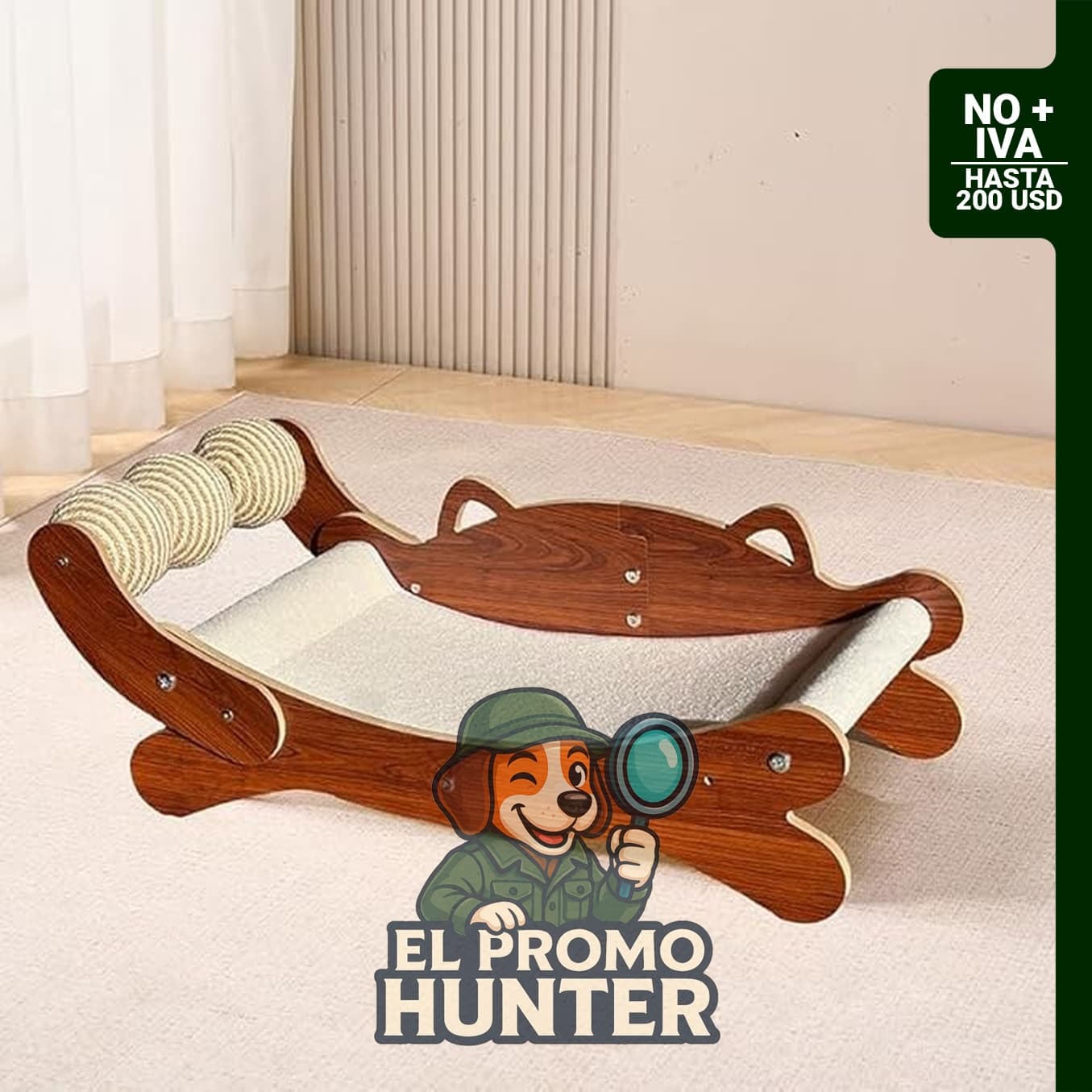 Cama rascadora 3 en 1 para gatos con fieltro de repuesto, diseñada para proteger muebles.