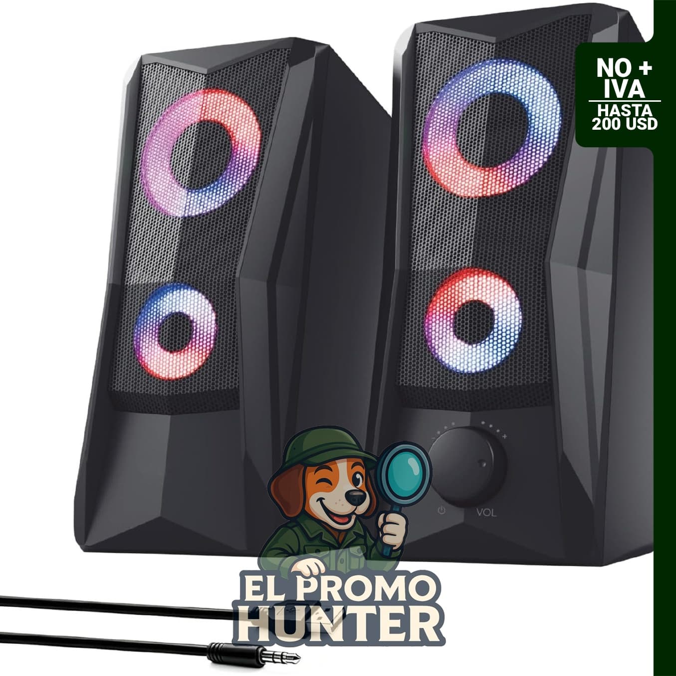 Altavoces de computadora Altrastorm RGB de 6 W con iluminación de 16.7 M y controladores de 2.5 pulgadas.