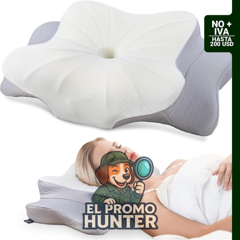 Almohada cervical DONAMA para el cuello, diseñada para soporte y alivio del dolor cervical.