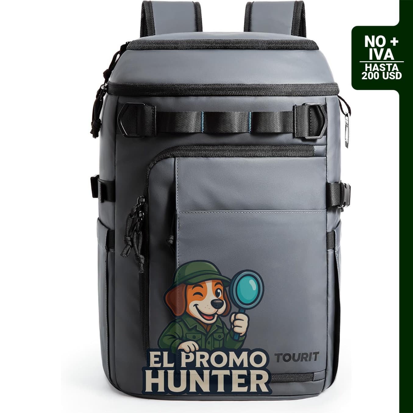 TOURIT Mochila enfriadora para 38 latas, con 2 compartimentos aislados.