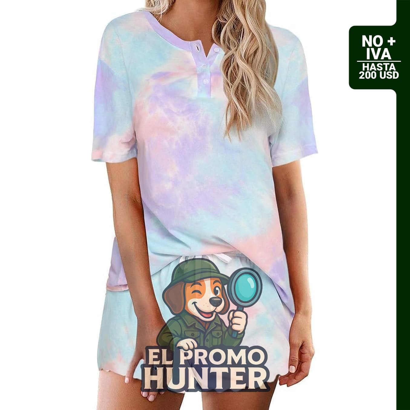 Ekouaer conjunto de pijamas de 2 piezas con diseño tie dye para mujer.
