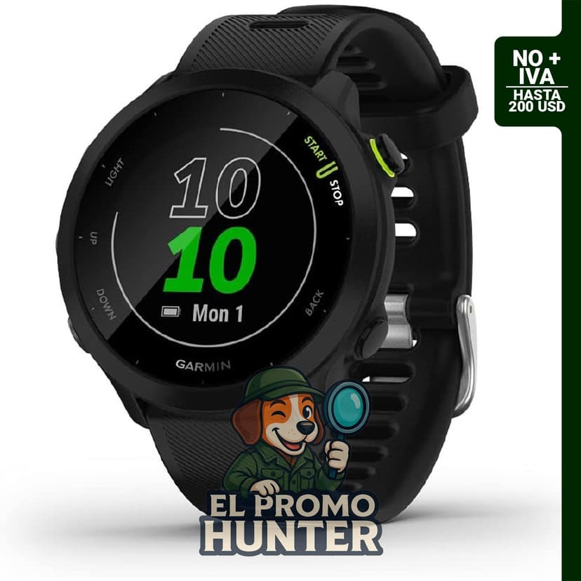 Garmin Forerunner 55, reloj para correr con GPS, duración de batería de hasta 2 semanas.