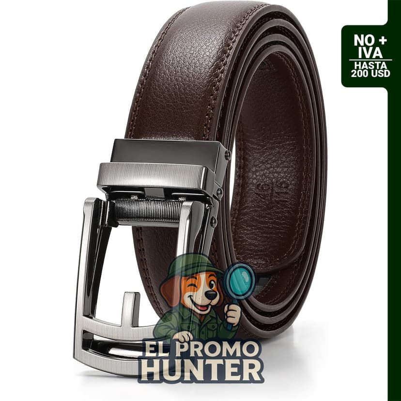 Cinturón de cuero WERFORU para hombre con hebilla automática.