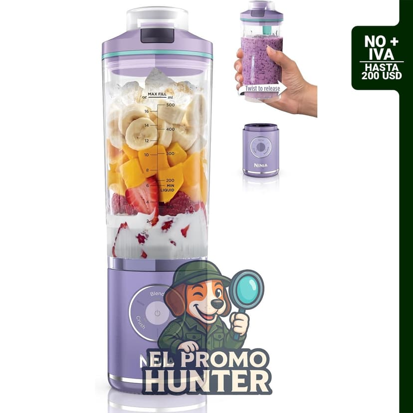 Ninja Blast Max, licuadora portátil con recipiente extraíble de 22 oz (650 ml), apta para lavavajillas.