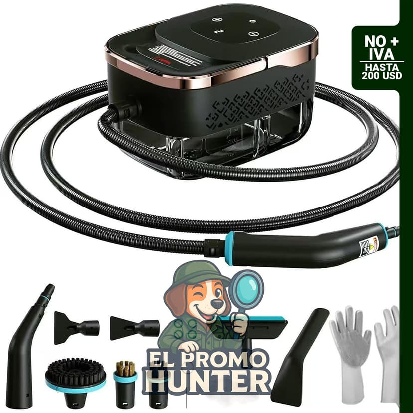 Limpiador de vapor CK934K5Z, presión de 4 bar, calienta en 15 segundos, incluye cabezales de repuesto.
