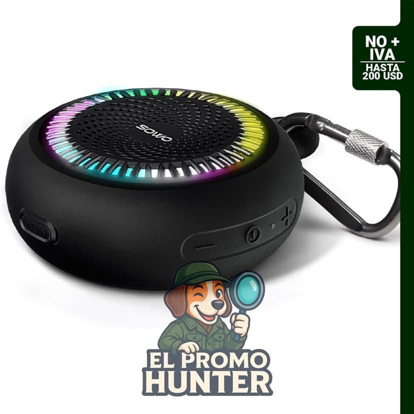 Altavoz de ducha SOWO Bluetooth impermeable, portátil y liviano con clip.