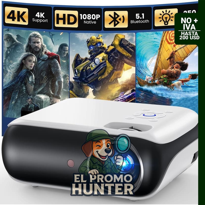 HAPPRUN Proyector inteligente para exteriores nativo 1080P