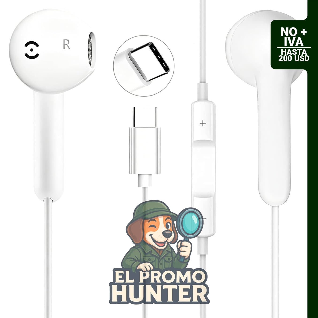 Auriculares OURWORTL USB C con micrófono y control de volumen, compatibles con iPhone 17/16 Plus/15 Pro Max y Samsung Galaxy S23/S22/S21 FE.