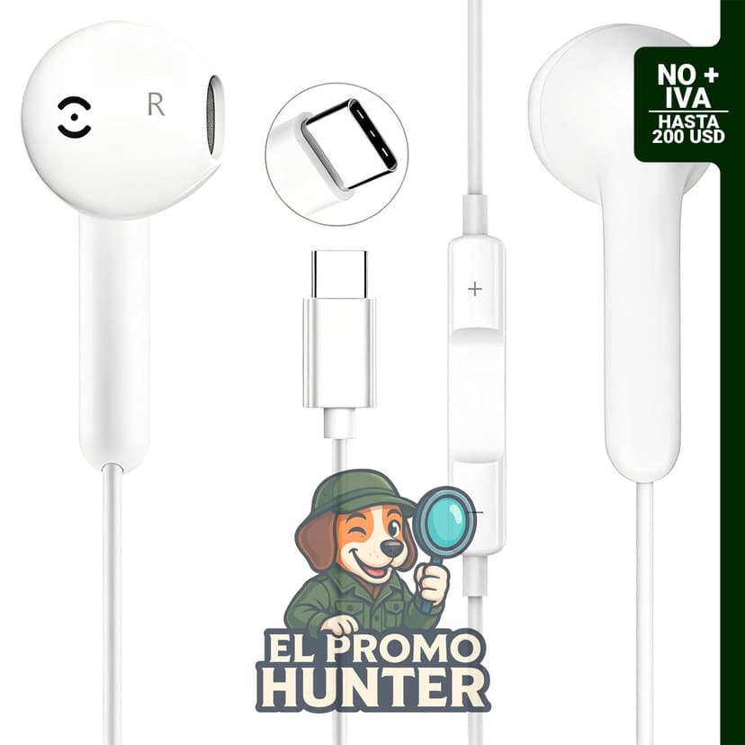 Auriculares OURWORTL USB C con micrófono y control de volumen, compatibles con iPhone 17/16 Plus/15 Pro Max y Samsung Galaxy S23/S22/S21 FE.