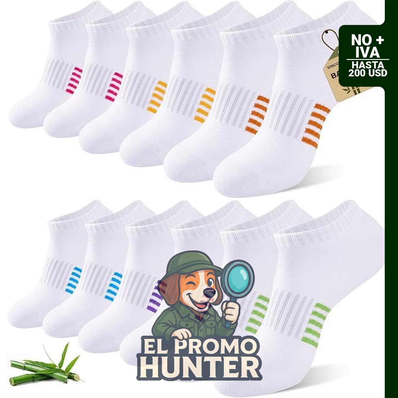 Calcetines tobilleros para mujer, 6/12 pares de viscosa de bambú, transpirables y acolchados.