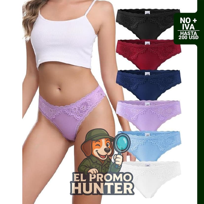 Tangas de algodón para mujer, paquete de 6, tallas S-XL, sin costuras y transpirables.