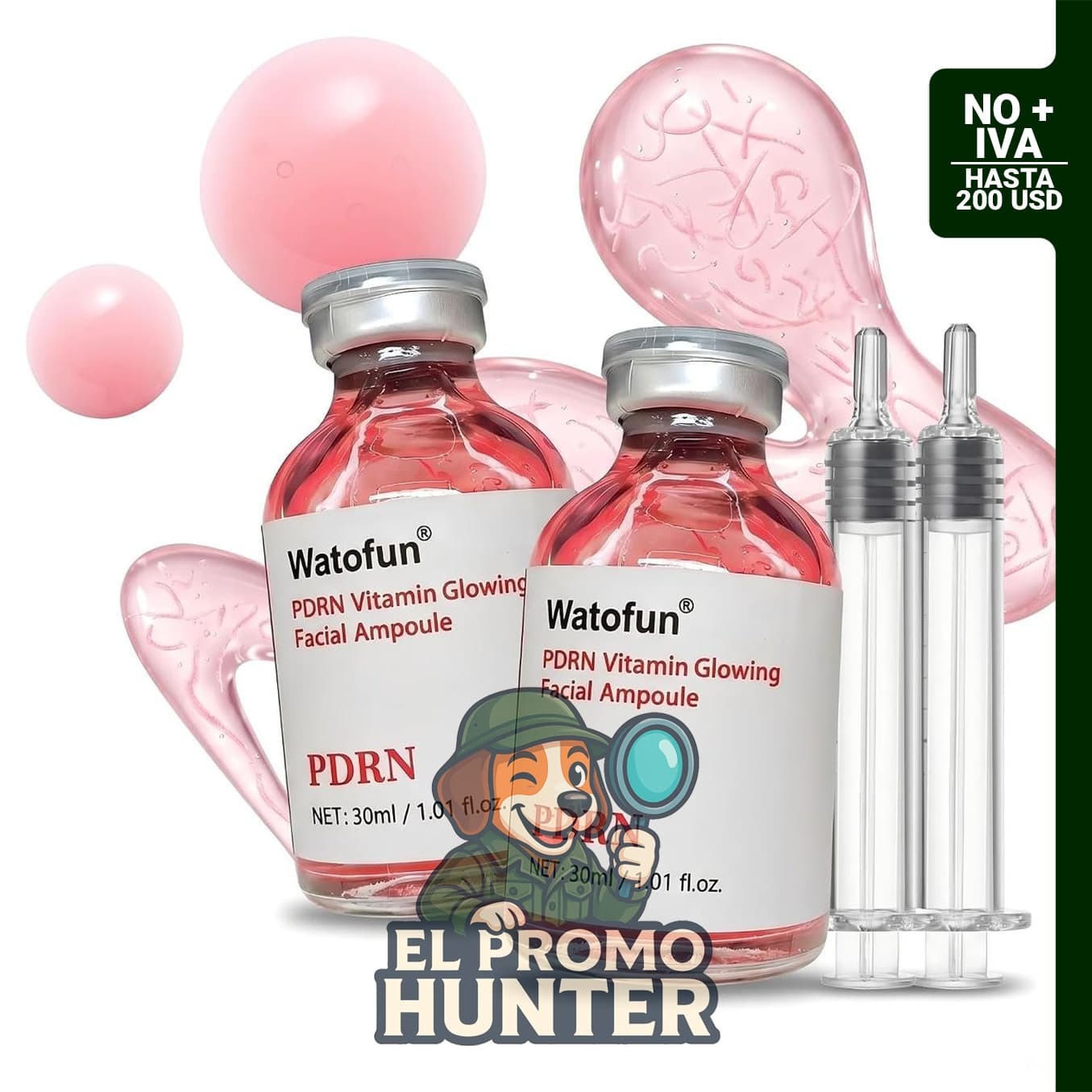 PDRN Intensive PDRN - Suero de péptido de seda rosa PDRN, colágeno profundo para el rostro.