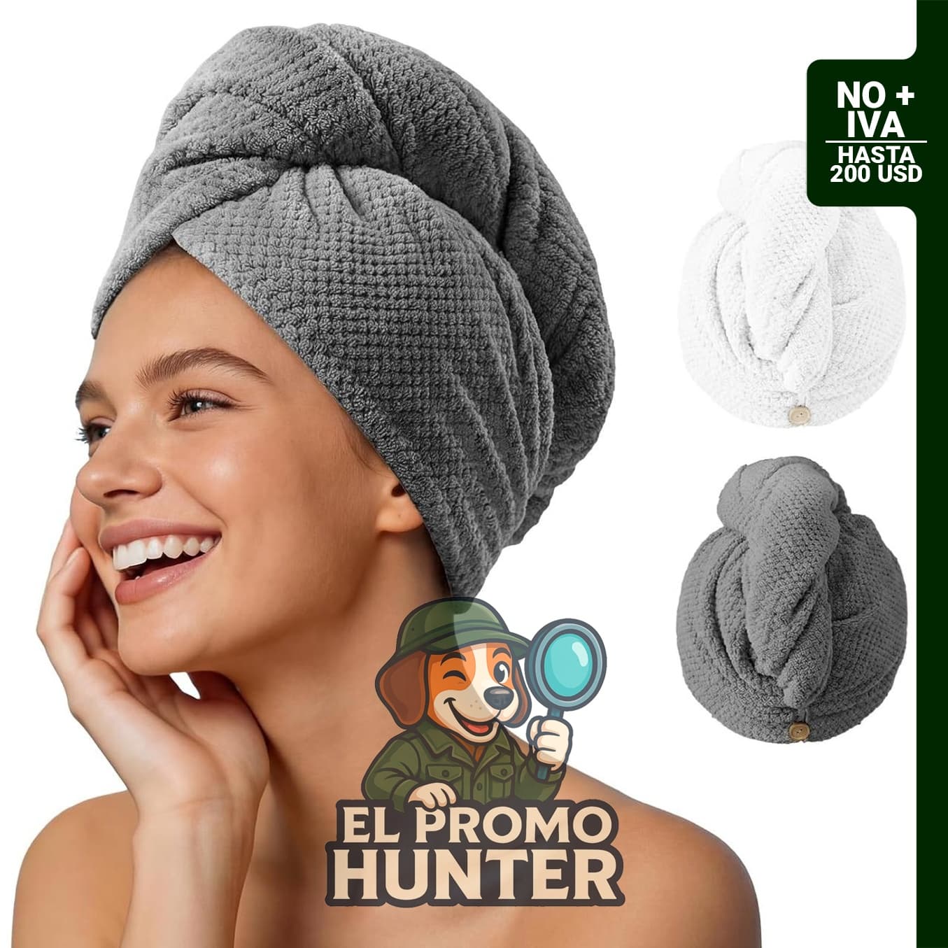 Umisleep - Paquete de 2 toallas de microfibra para el cabello, 400 GSM.