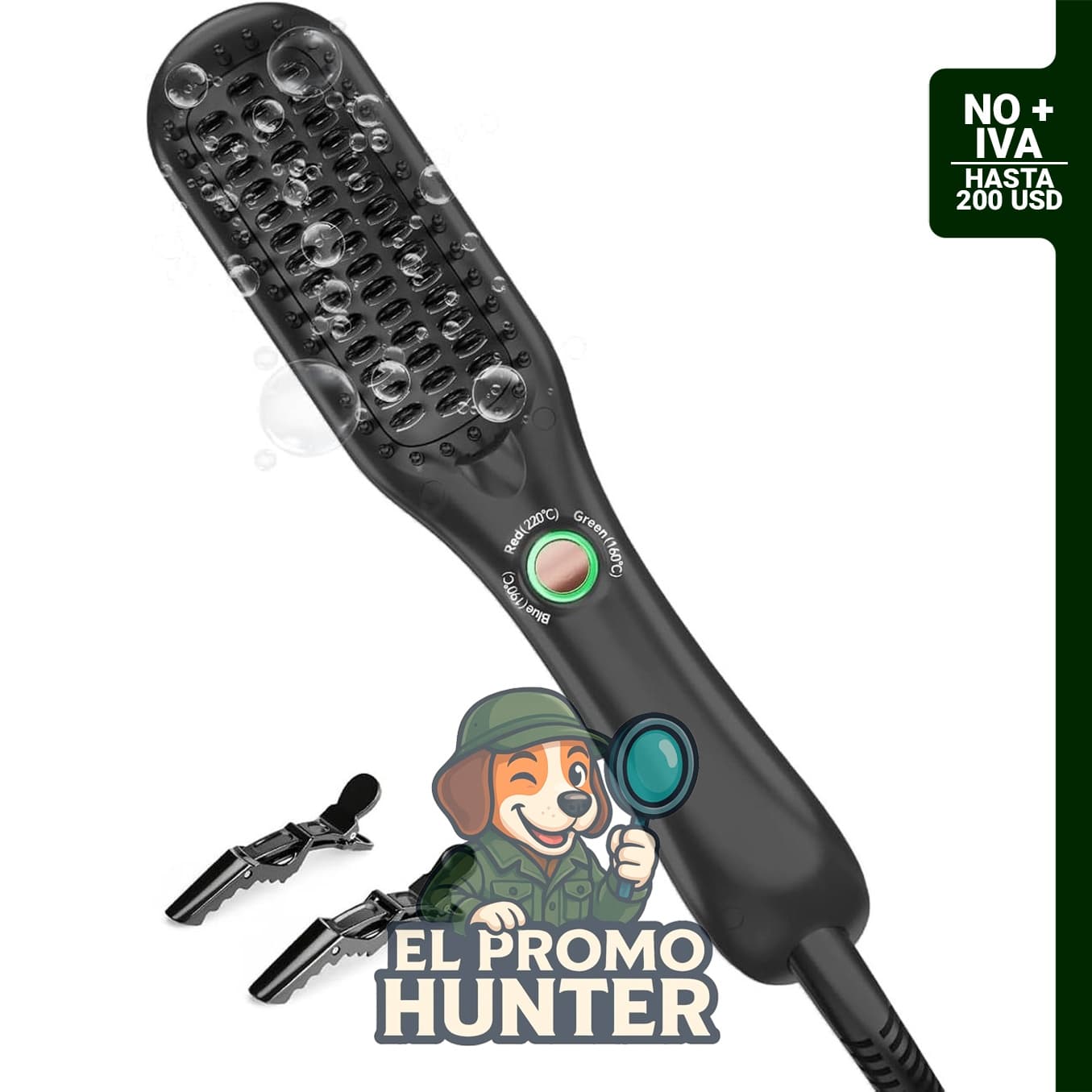 Cepillo alisador mini LANDOT con cerámica iónica, ideal para cabello corto a medio.
