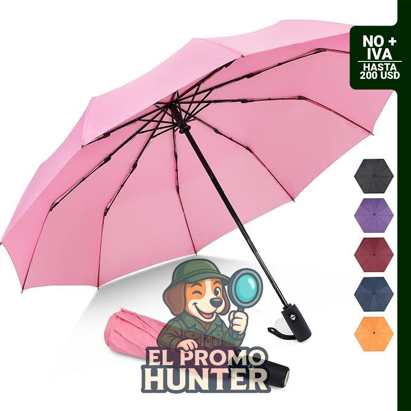 ZOMAKE Paraguas de viaje compacto, plegable y automático, con 10 varillas para resistencia al viento y la lluvia.