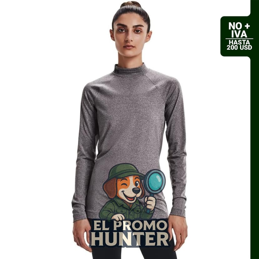 Under Armour Camiseta Authentics con cuello simulado para mujer, fabricada en material técnico.