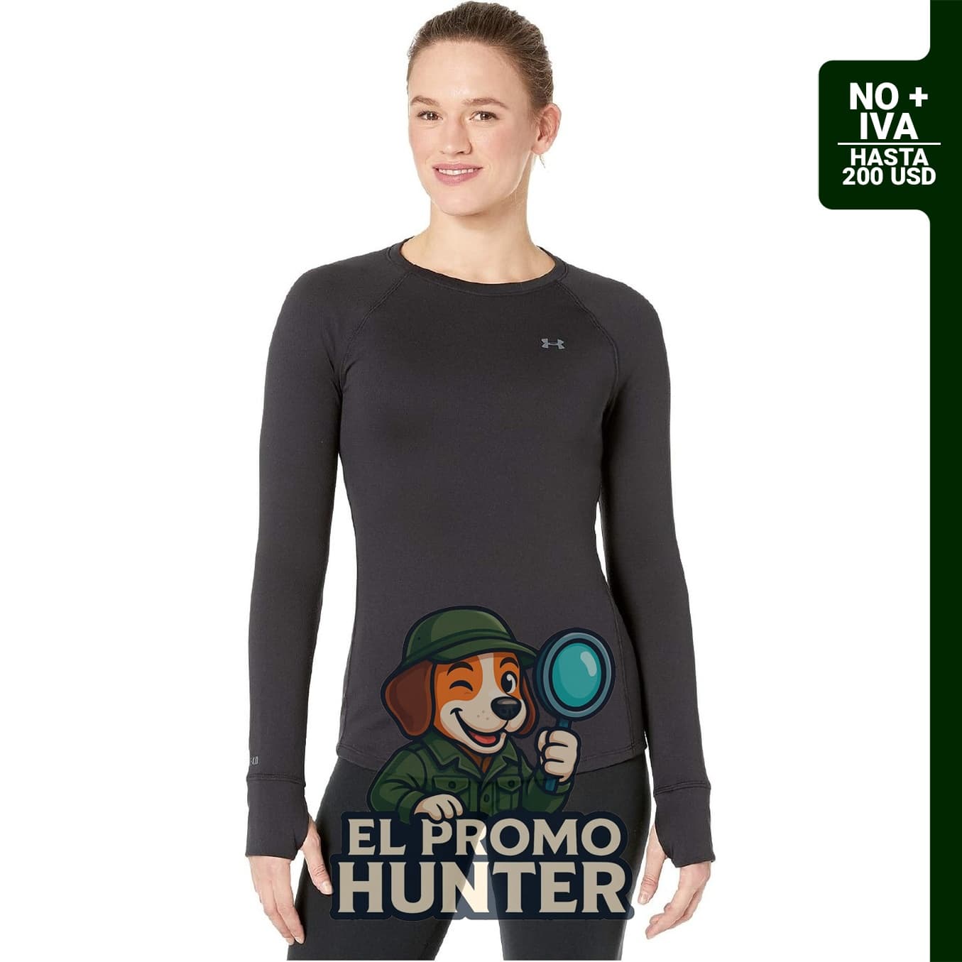 Under Armour Camiseta con cuello redondo Base 4.0 para mujer