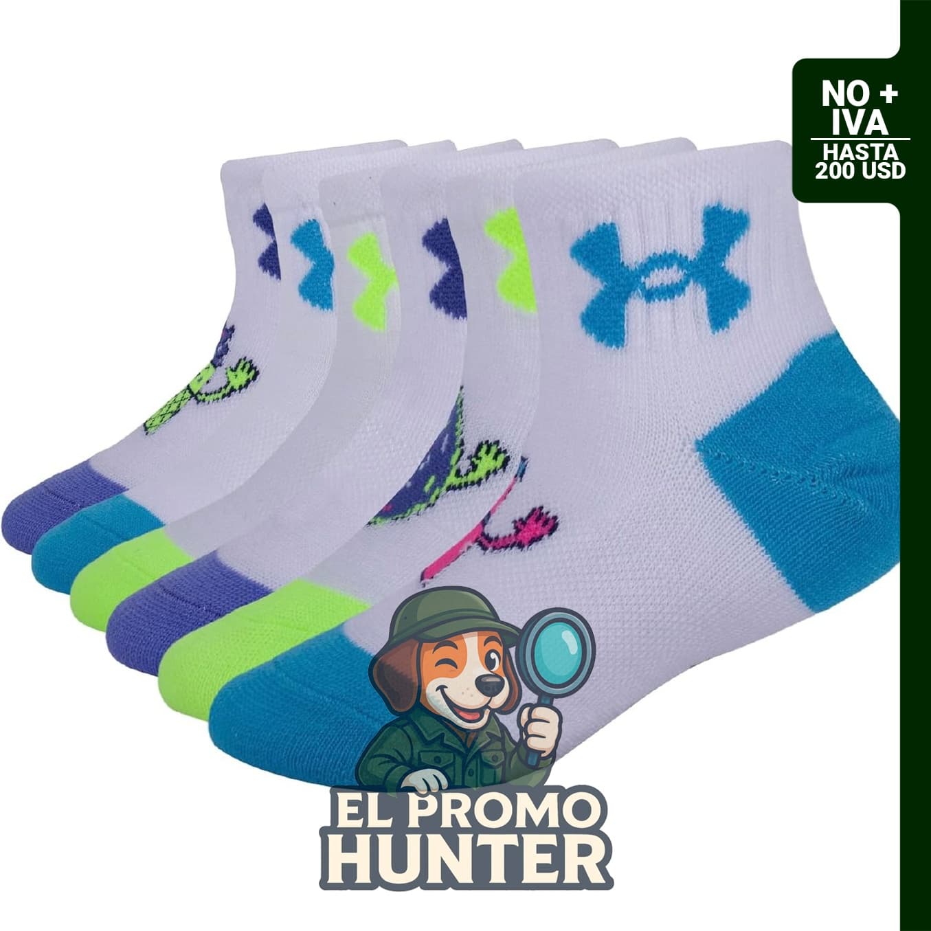 Under Armour juego de calcetines de cuarto para niñas.