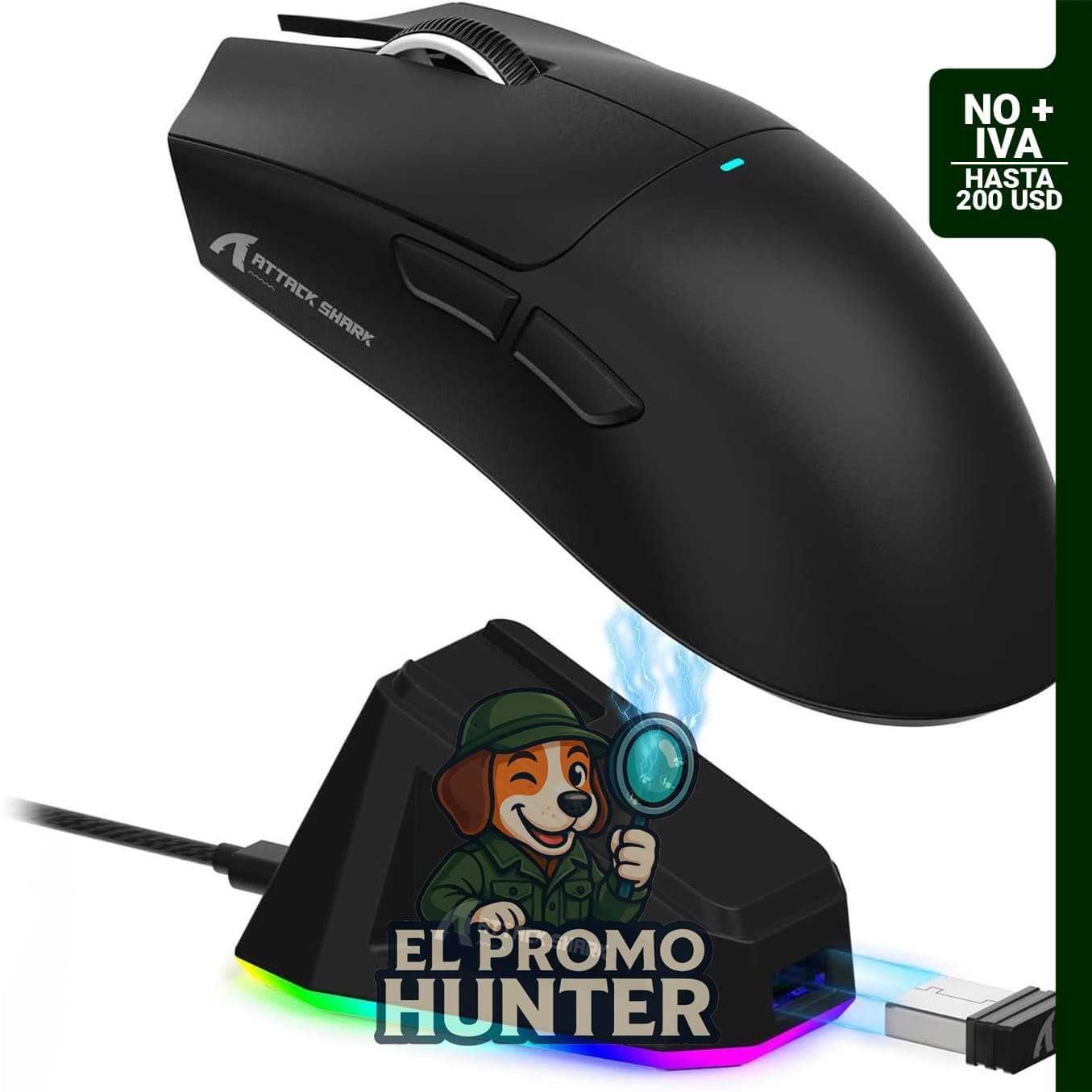 ATTACK SHARK X11 Ratón inalámbrico ligero para juegos, 22K DPI, sensor óptico PAW3311, 5 botones programables.