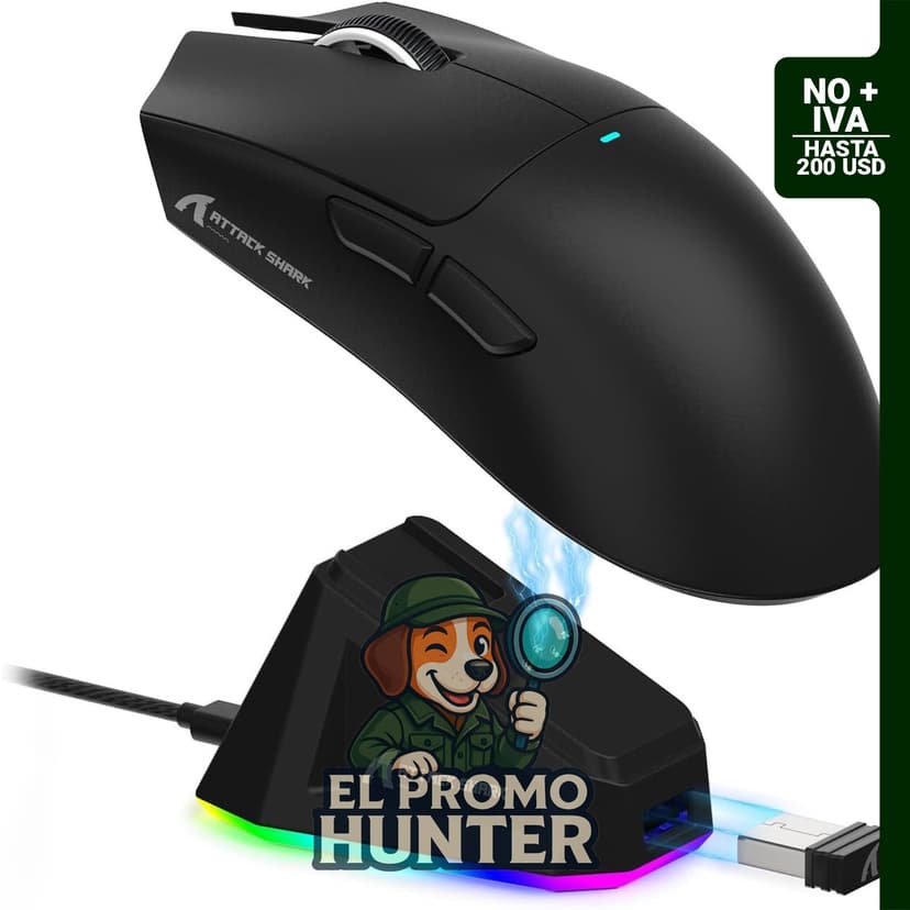 ATTACK SHARK X11 Ratón inalámbrico ligero para juegos, 22K DPI, sensor óptico PAW3311, 5 botones programables.