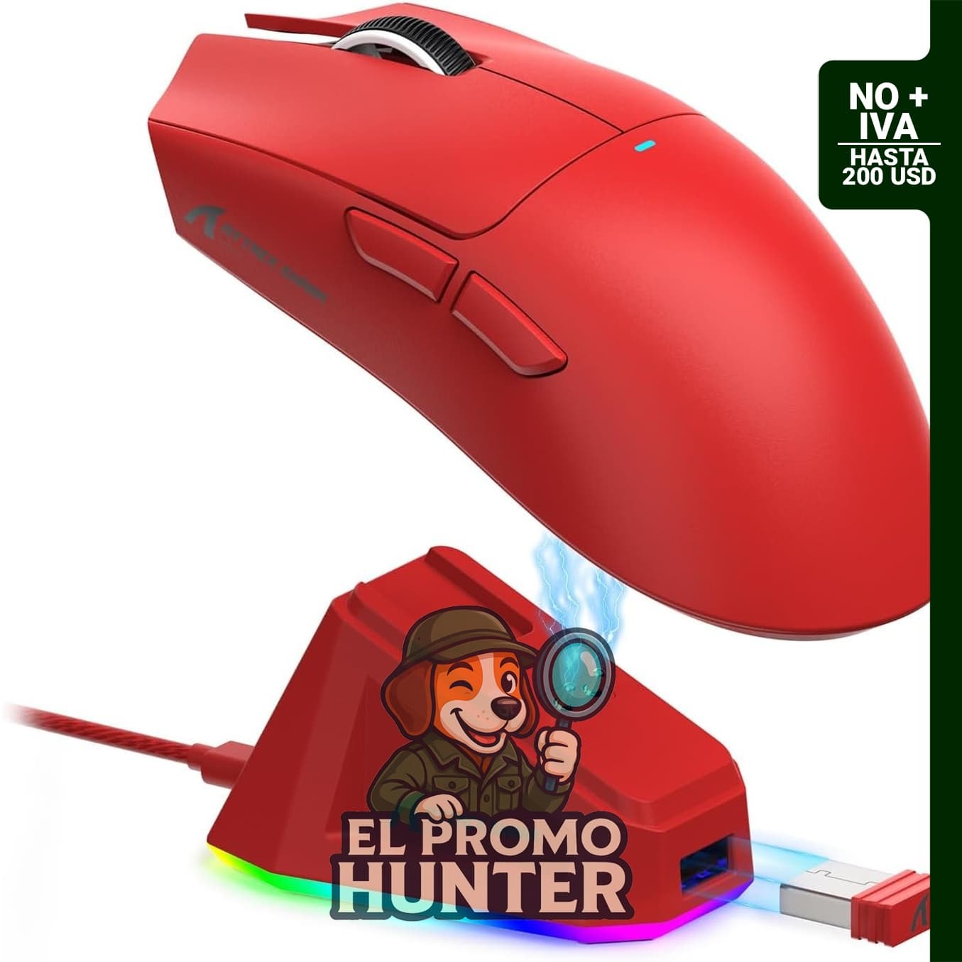 ATTACK SHARK Ratón inalámbrico para juegos X11 con sensor PAW3311, 22,000 DPI, 5 botones programables y base de carga RGB.