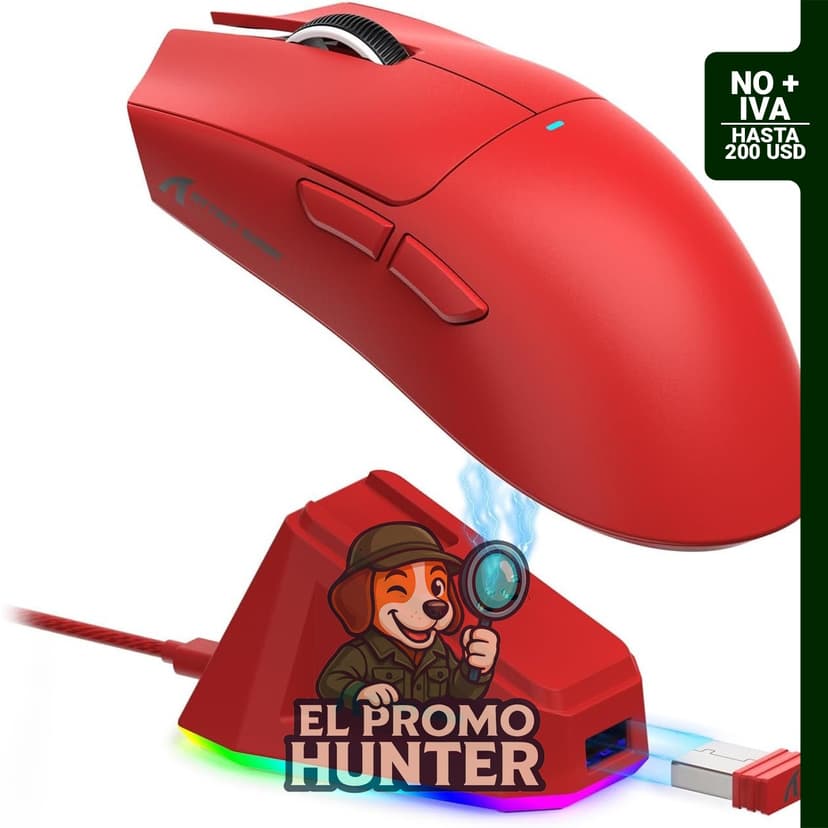 ATTACK SHARK Ratón inalámbrico para juegos X11 con sensor PAW3311, 22,000 DPI, 5 botones programables y base de carga RGB.
