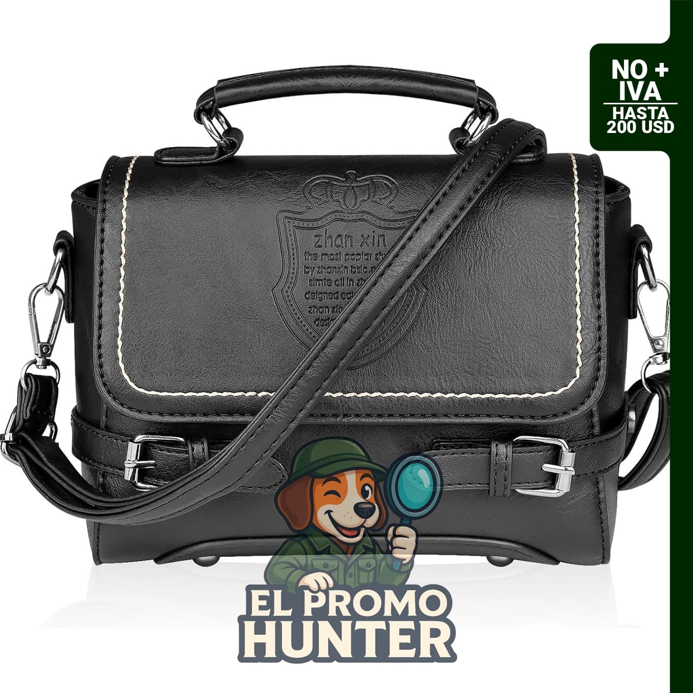 Bolso de hombro para mujer en cuero sintético, tipo tote.