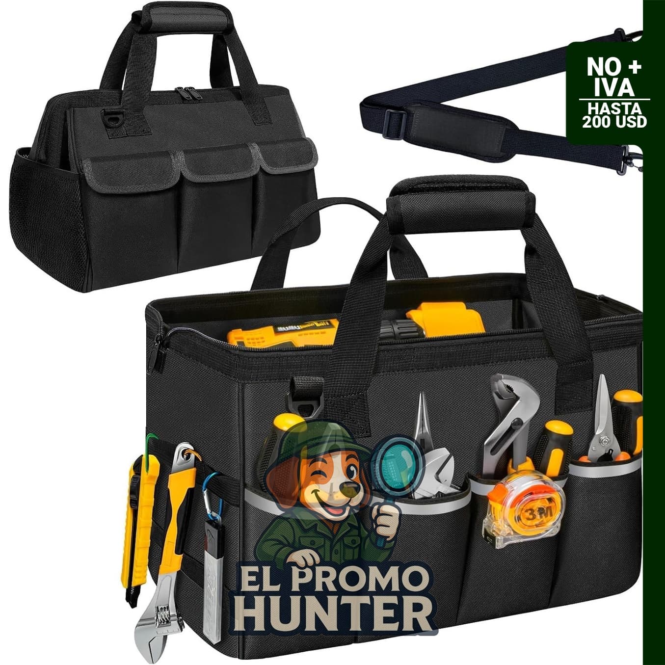 Bolsa de herramientas portátil resistente, organizador de caja.