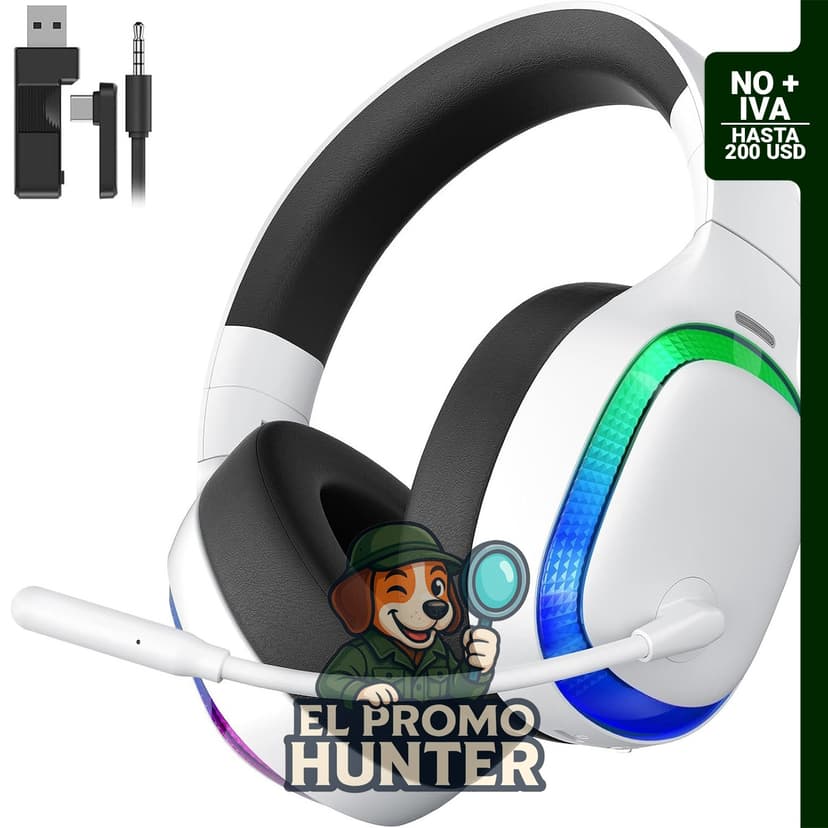 Gvyugke Auriculares inalámbricos para juegos, compatibles con PS5, PS4, PC y Nintendo Switch.