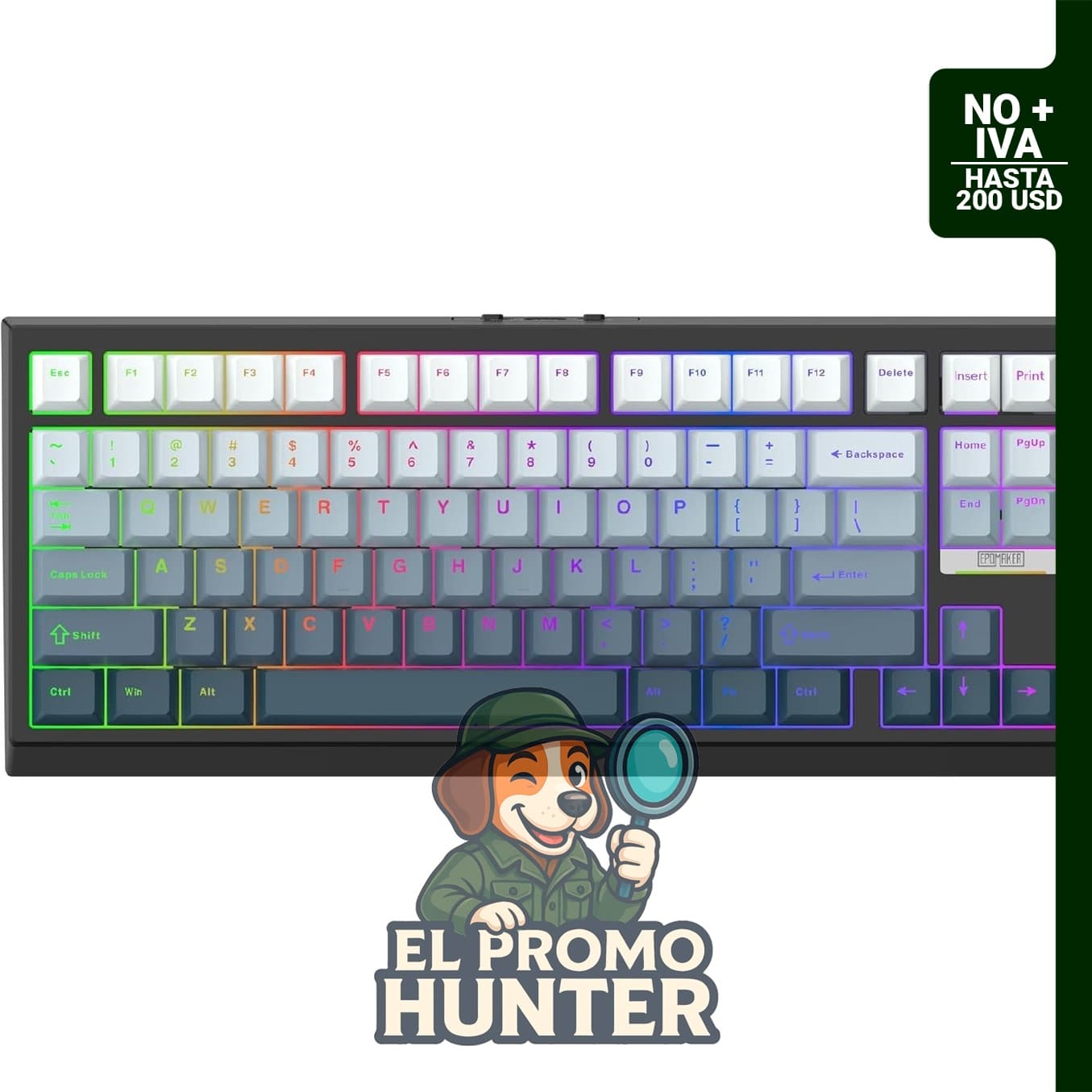 EPOMAKER G84 HE Teclado Inalámbrico, Polling de 8K, batería de 8000mAh, retroiluminación RGB, keycaps PBT, hot-swap.