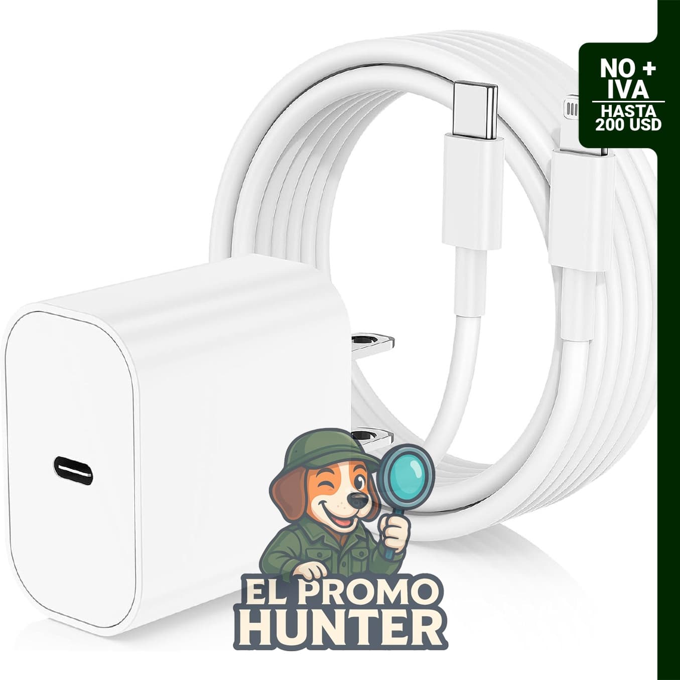 Cargador de pared tipo C con cable USB C a Lightning de 10 pies para iPhone 14 Pro Max/14 Plus/13 Pro/12
