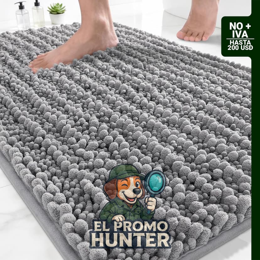Yimobra Alfombra de baño antideslizante lavable, 61 x 43 cm, felpilla ultra suave y absorbente.