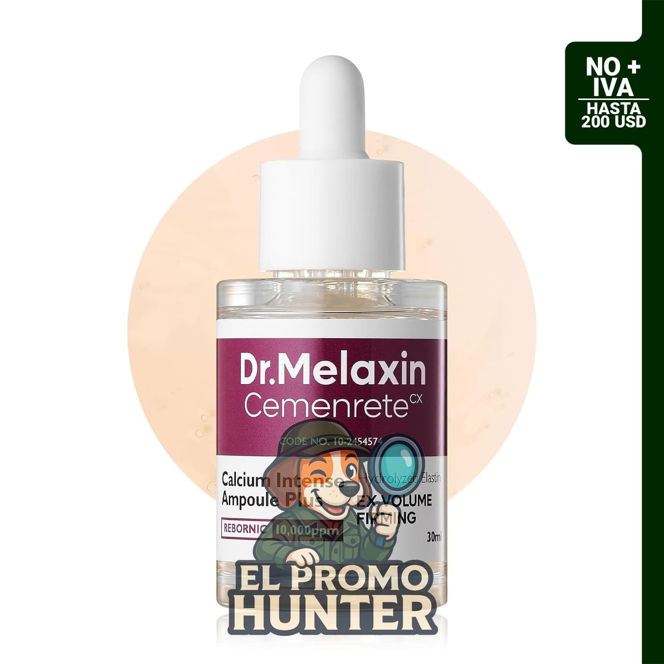 Dr.Melaxin Cemenrete Calcio Ampolleta Plus con Adenosina y Niacinamida, 1.01 fl. oz.