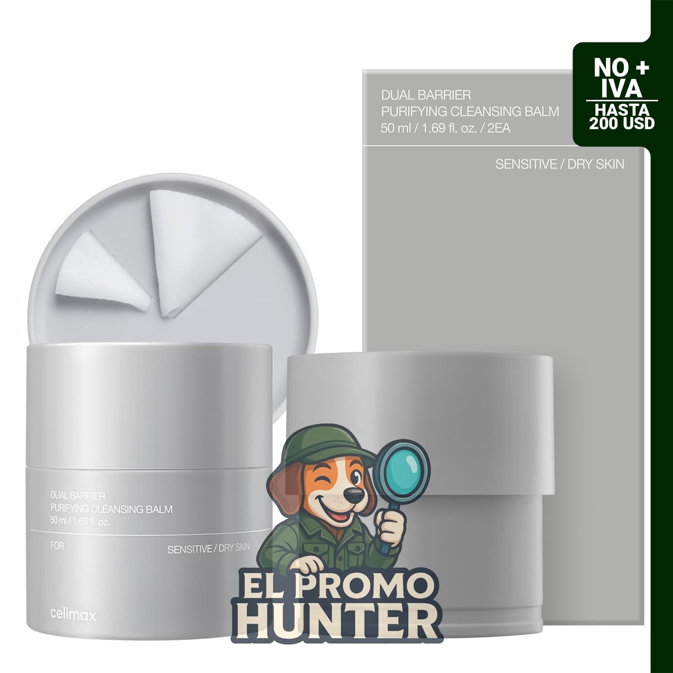 Bálsamo limpiador desmaquillante Celimax de 1.69 onzas líquidas (50 ml) x 2