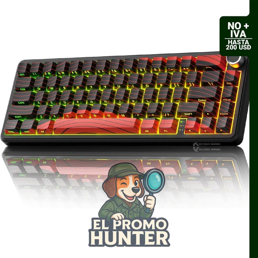 ATTACK SHARK X65PRO HE Teclado inalámbrico para juegos con disparador rápido y opción de conexión por cable.