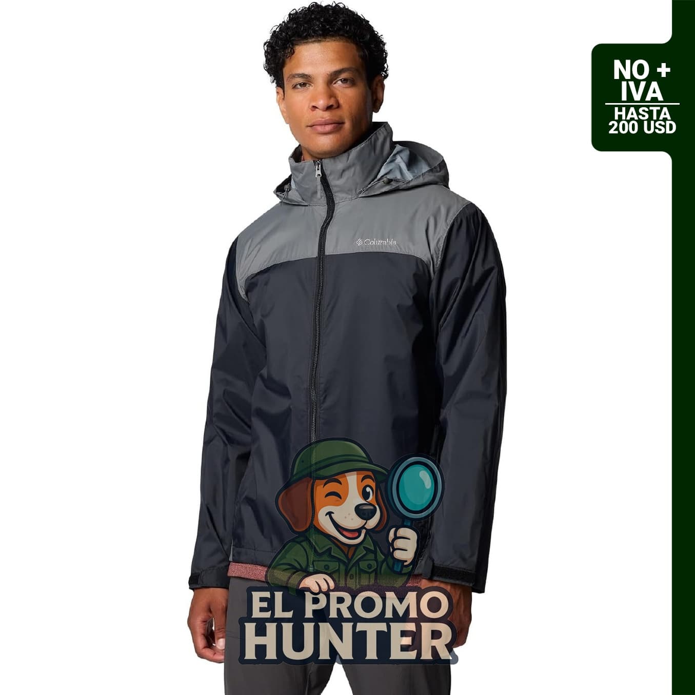 Chaqueta impermeable Columbia Glennaker Lake II para hombre, diseñada para actividades al aire libre.