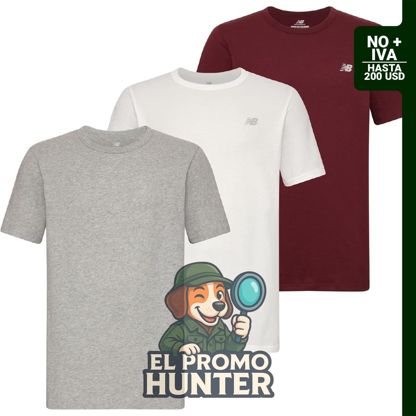 Camisetas interiores de algodón New Balance Performance para hombre, paquete de 3.