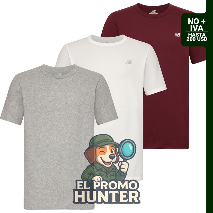 Camisetas interiores de algodón New Balance Performance para hombre, paquete de 3.