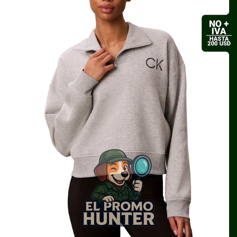 Sudadera con cremallera de rizo francés Calvin Klein para mujer.