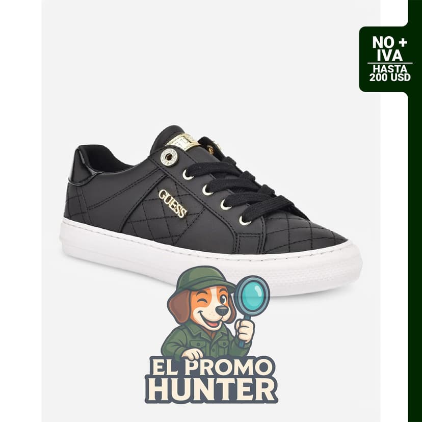 Guess Zapatillas Loven para mujer, color negro.